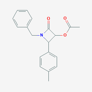 molecular formula C19H19NO3 B303371 1-Benzyl-2-(4-methylphenyl)-4-oxo-3-azetidinyl acetate 