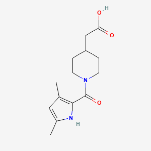 molecular formula C14H20N2O3 B3033714 {1-[(3,5-Dimethyl-1H-pyrrol-2-YL)carbonyl]-piperidin-4-YL}acetic acid CAS No. 1142210-39-6