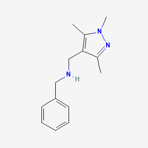 molecular formula C14H19N3 B3033725 N-benzyl-1-(1,3,5-trimethyl-1H-pyrazol-4-yl)methanamine CAS No. 1152913-88-6