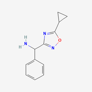 molecular formula C12H13N3O B3033733 (5-Cyclopropyl-1,2,4-oxadiazol-3-yl)(phenyl)methanamine CAS No. 1155951-65-7