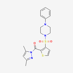 molecular formula C20H22N4O3S2 B3033757 1-({2-[(3,5-dimethyl-1H-pyrazol-1-yl)carbonyl]-3-thienyl}sulfonyl)-4-phenylpiperazine CAS No. 1171238-68-8