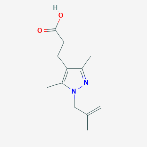 3-[3,5-dimethyl-1-(2-methylprop-2-en-1-yl)-1H-pyrazol-4-yl]propanoic acid