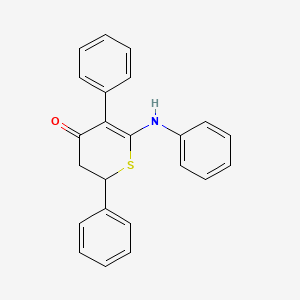 molecular formula C23H19NOS B3033766 6-苯胺基-2,5-二苯基-2,3-二氢-4H-硫代吡喃-4-酮 CAS No. 117535-80-5