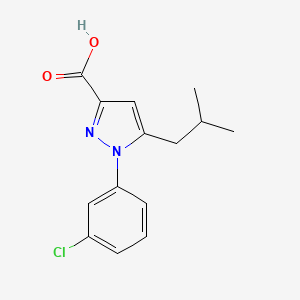 1-(3-chlorophenyl)-5-(2-methylpropyl)-1H-pyrazole-3-carboxylic acid