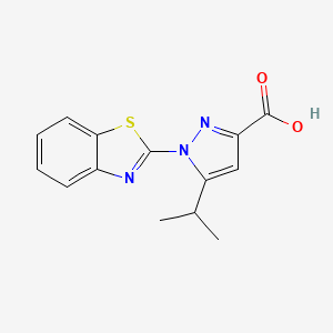 molecular formula C14H13N3O2S B3033773 1-(benzo[d]thiazol-2-yl)-5-isopropyl-1H-pyrazole-3-carboxylic acid CAS No. 1177216-23-7