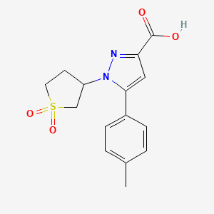 molecular formula C15H16N2O4S B3033775 1-(1,1-dioxidotetrahydrothiophen-3-yl)-5-(p-tolyl)-1H-pyrazole-3-carboxylic acid CAS No. 1177346-82-5