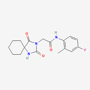 molecular formula C17H20FN3O3 B3033781 2-(2,4-dioxo-1,3-diazaspiro[4.5]dec-3-yl)-N-(4-fluoro-2-methylphenyl)acetamide CAS No. 1180384-49-9