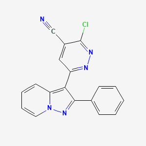 3-Chloro-6-(2-phenylpyrazolo[1,5-a]pyridin-3-yl)-4-pyridazinecarbonitrile
