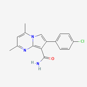 molecular formula C16H14ClN3O B3033807 7-(4-Chlorophenyl)-2,4-dimethylpyrrolo[1,2-a]pyrimidine-8-carboxamide CAS No. 120450-23-9