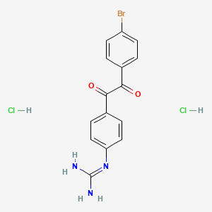 molecular formula C15H14BrCl2N3O2 B3033816 (4-(2-(4-Bromophenyl)-2-oxoacetyl)phenyl)guanidine dihydrochloride CAS No. 1211160-05-2