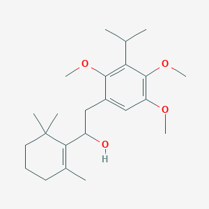 molecular formula C23H36O4 B303382 2-(3-Isopropyl-2,4,5-trimethoxyphenyl)-1-(2,6,6-trimethyl-1-cyclohexen-1-yl)ethanol 