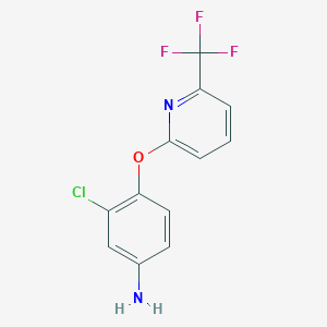 molecular formula C12H8ClF3N2O B3033823 3-Chloro-4-{[6-(trifluoromethyl)pyridin-2-yl]oxy}aniline CAS No. 1211669-81-6