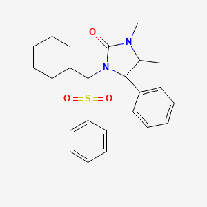 molecular formula C25H32N2O3S B3033827 1-{cyclohexyl[(4-methylphenyl)sulfonyl]methyl}-3,4-dimethyl-5-phenyltetrahydro-2H-imidazol-2-one CAS No. 1212308-82-1