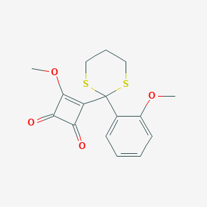 molecular formula C16H16O4S2 B303383 3-Methoxy-4-[2-(2-methoxyphenyl)-1,3-dithian-2-yl]cyclobut-3-ene-1,2-dione 