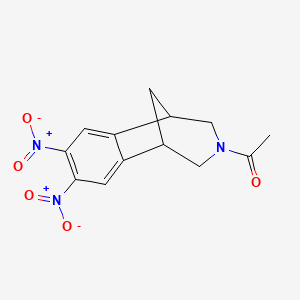 molecular formula C13H13N3O5 B3033832 1-(7,8-Dinitro-1,2,4,5-tetrahydro-3H-1,5-methanobenzo[d]azepin-3-yl)ethan-1-one CAS No. 1213782-02-5