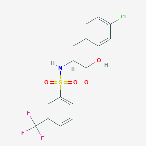 molecular formula C16H13ClF3NO4S B3033834 3-(4-chlorophenyl)-2-[[3-(trifluoromethyl)phenyl]sulfonylamino]propanoic Acid CAS No. 1214716-48-9