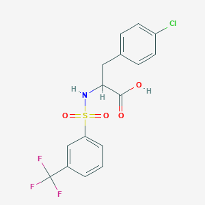 molecular formula C16H13ClF3NO4S B3033834 3-(4-氯苯基)-2-[[3-(三氟甲基)苯基]磺酰氨基]丙酸 CAS No. 1214716-48-9