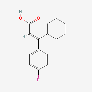 molecular formula C15H17FO2 B3033838 3-Cyclohexyl-3-(4-fluorophenyl)acrylic acid CAS No. 1216347-00-0