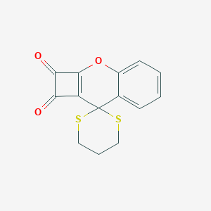 molecular formula C14H10O3S2 B303386 Spiro[8H-benzo[b]cyclobuta[e]pyran-8,2'-[1,3]dithiane]-1,2-dione 