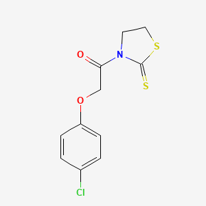 2-(4-Chlorophenoxy)-1-(2-sulfanylidene-1,3-thiazolidin-3-yl)ethan-1-one
