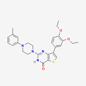 molecular formula C27H30N4O3S B3033877 7-(3,4-diethoxyphenyl)-2-[4-(3-methylphenyl)piperazin-1-yl]thieno[3,2-d]pyrimidin-4(3H)-one CAS No. 1242992-16-0