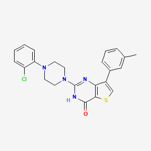 molecular formula C23H21ClN4OS B3033878 2-[4-(2-chlorophenyl)piperazin-1-yl]-7-(3-methylphenyl)thieno[3,2-d]pyrimidin-4(3H)-one CAS No. 1243023-55-3