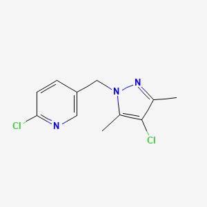 molecular formula C11H11Cl2N3 B3033881 2-chloro-5-((4-chloro-3,5-dimethyl-1H-pyrazol-1-yl)methyl)pyridine CAS No. 1245569-31-6