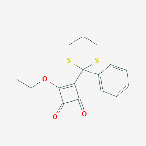 molecular formula C17H18O3S2 B303389 3-Isopropoxy-4-(2-phenyl-1,3-dithian-2-yl)-3-cyclobutene-1,2-dione 