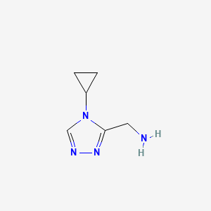 molecular formula C6H10N4 B3033892 (4-cyclopropyl-4H-1,2,4-triazol-3-yl)methanamine CAS No. 1251257-52-9