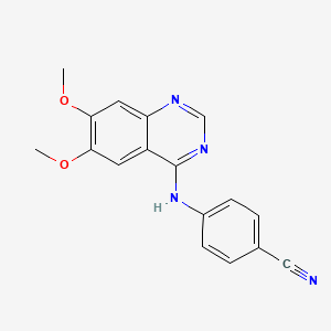 molecular formula C17H14N4O2 B3033910 4-[(6,7-Dimethoxyquinazolin-4-yl)amino]benzonitrile CAS No. 1261017-15-5