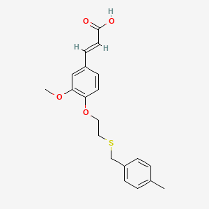 (2E)-3-(3-methoxy-4-{2-[(4-methylbenzyl)sulfanyl]ethoxy}phenyl)prop-2-enoic acid