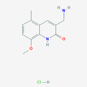 molecular formula C12H15ClN2O2 B3033929 3-(Aminomethyl)-8-methoxy-5-methyl-1,2-dihydroquinolin-2-one hydrochloride CAS No. 1266691-00-2