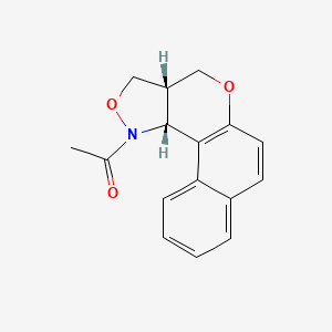 molecular formula C16H15NO3 B3033954 1-[(13S,17R)-11,15-Dioxa-16-azatetracyclo[8.7.0.02,7.013,17]heptadeca-1(10),2,4,6,8-pentaen-16-yl]ethanone CAS No. 1279708-29-0