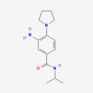 molecular formula C14H21N3O B3034007 3-amino-N-isopropyl-4-(pyrrolidin-1-yl)benzamide CAS No. 1322605-24-2