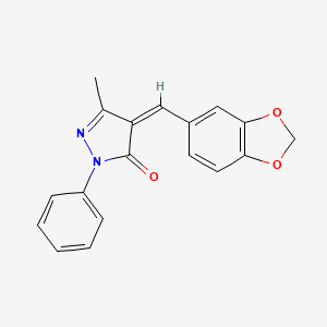 (4Z)-4-(1,3-benzodioxol-5-ylmethylidene)-5-methyl-2-phenylpyrazol-3-one