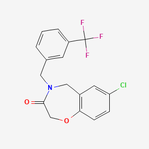 molecular formula C17H13ClF3NO2 B3034015 7-chloro-4-[3-(trifluoromethyl)benzyl]-4,5-dihydro-1,4-benzoxazepin-3(2H)-one CAS No. 1326826-28-1