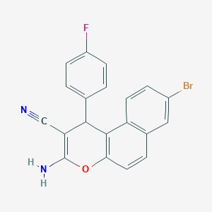 molecular formula C20H12BrFN2O B303403 3-amino-8-bromo-1-(4-fluorophenyl)-1H-benzo[f]chromene-2-carbonitrile 