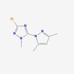 molecular formula C8H10BrN5 B3034056 3-bromo-5-(3,5-dimethyl-1H-pyrazol-1-yl)-1-methyl-1H-1,2,4-triazole CAS No. 1351393-85-5