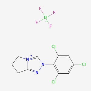 molecular formula C11H9BCl3F4N3 B3034065 2-(2,4,6-Trichlorophenyl)-6,7-dihydro-5H-pyrrolo[2,1-c][1,2,4]triazol-2-ium tetrafluoroborate CAS No. 1353251-02-1