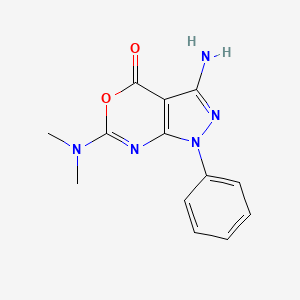molecular formula C13H13N5O2 B3034089 3-amino-6-(dimethylamino)-1-phenylpyrazolo[3,4-d][1,3]oxazin-4(1H)-one CAS No. 136860-16-7
