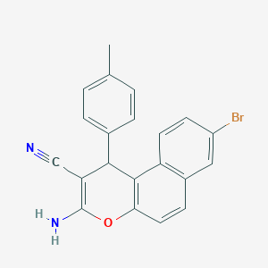 molecular formula C21H15BrN2O B303409 3-amino-8-bromo-1-(4-methylphenyl)-1H-benzo[f]chromene-2-carbonitrile 