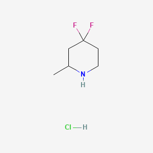 molecular formula C6H12ClF2N B3034107 4,4-Difluoro-2-methylpiperidine hydrochloride CAS No. 1378571-68-6