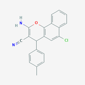 molecular formula C21H15ClN2O B303412 2-amino-6-chloro-4-(4-methylphenyl)-4H-benzo[h]chromene-3-carbonitrile 