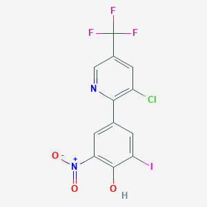 4-[3-Chloro-5-(trifluoromethyl)pyridin-2-yl]-2-iodo-6-nitrophenol