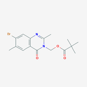 molecular formula C16H19BrN2O3 B3034147 (7-Bromo-2,6-dimethyl-4-oxoquinazolin-3(4H)-yl)methyl pivalate CAS No. 140373-65-5