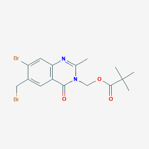 molecular formula C16H18Br2N2O3 B3034148 (7-溴-6-(溴甲基)-2-甲基-4-氧代喹唑啉-3(4H)-基)甲基新戊酸酯 CAS No. 140395-66-0