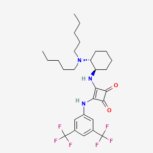 molecular formula C28H37F6N3O2 B3034153 3-[[3,5-bis(trifluoroMethyl)phenyl]aMino]-4-[[(1R,2R)-2-(dipentylaMino)cyclohexyl]aMino]-3-Cyclobutene-1,2-dione CAS No. 1411983-40-8