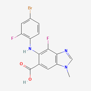 molecular formula C15H10BrF2N3O2 B3034164 5-((4-bromo-2-fluorophenyl)amino)-4-fluoro-1-methyl-1H-benzo[d]imidazole-6-carboxylic acid CAS No. 1415564-99-6