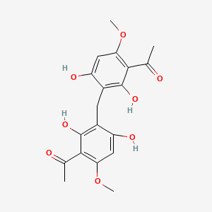 molecular formula C19H20O8 B3034176 1-[3-[(3-Acetyl-2,6-dihydroxy-4-methoxyphenyl)methyl]-2,4-dihydroxy-6-methoxyphenyl]ethanone CAS No. 142382-28-3