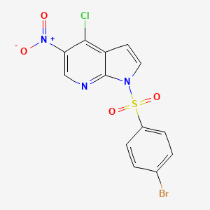 molecular formula C13H7BrClN3O4S B3034186 1-((4-Bromophenyl)sulfonyl)-4-chloro-5-nitro-1H-pyrrolo[2,3-b]pyridine CAS No. 1429309-33-0